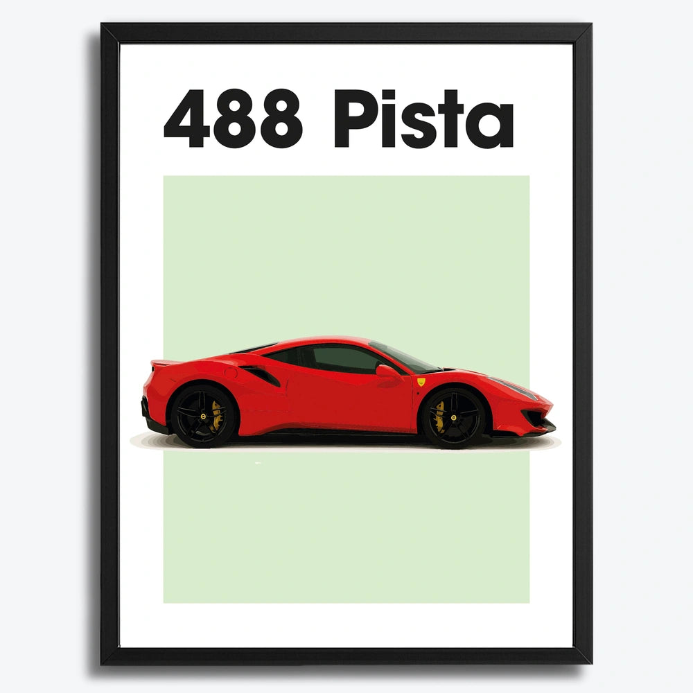 Ferrari Pista 488 Auto Poster