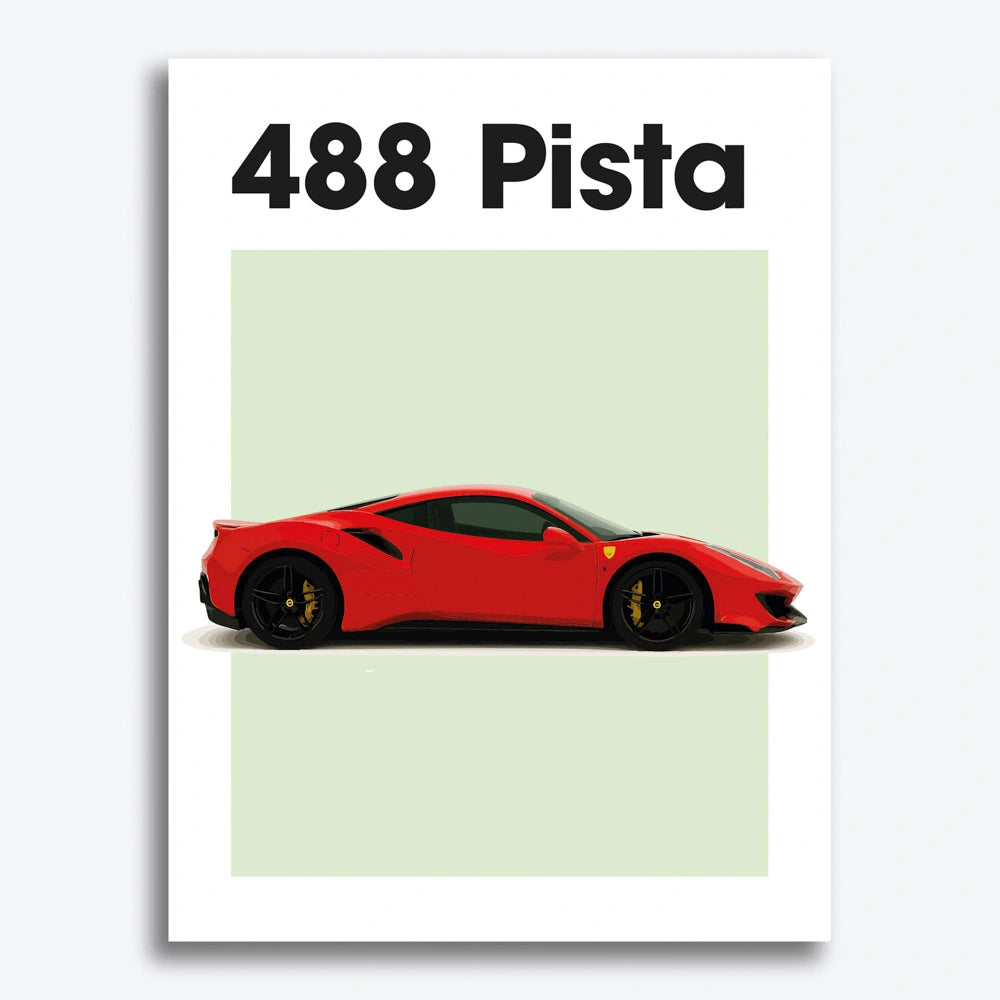 Ferrari Pista 488 Auto Poster