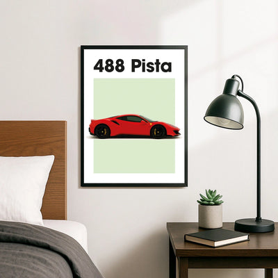 Ferrari Pista 488 Auto Poster