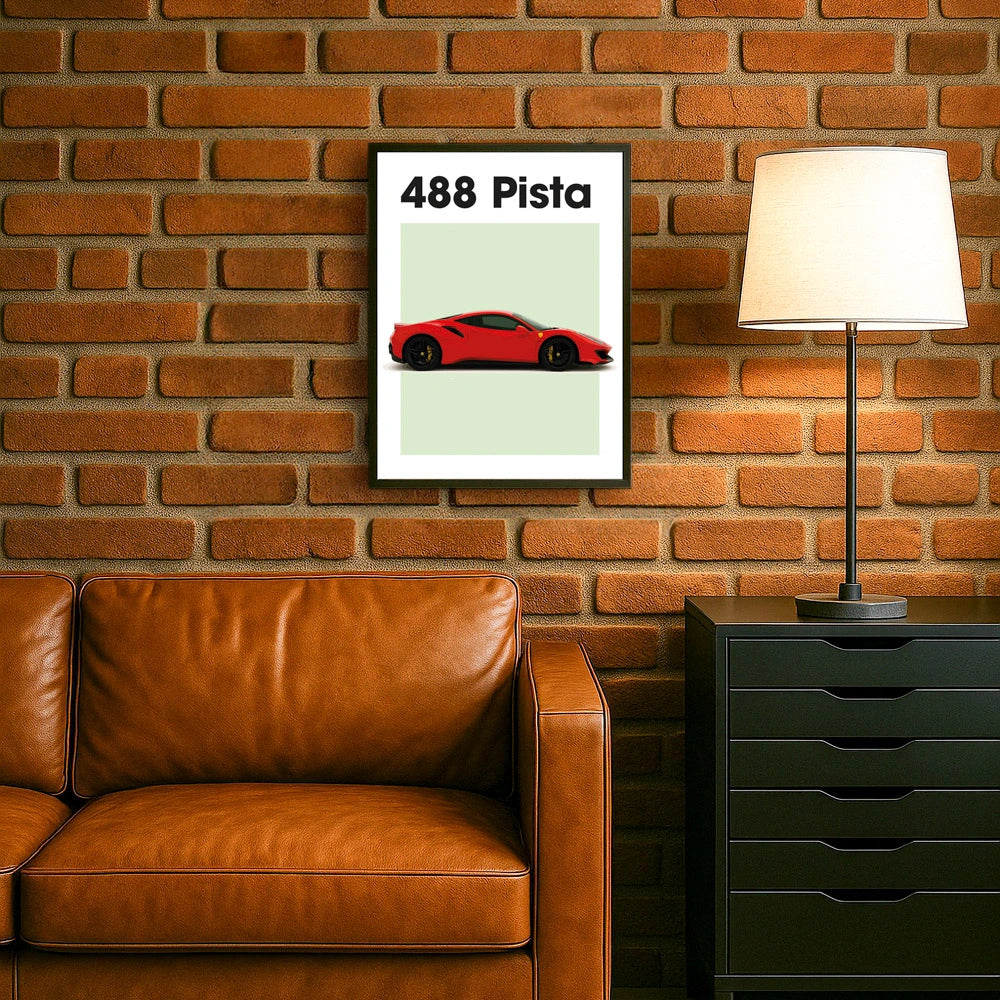 Ferrari Pista 488 Auto Poster