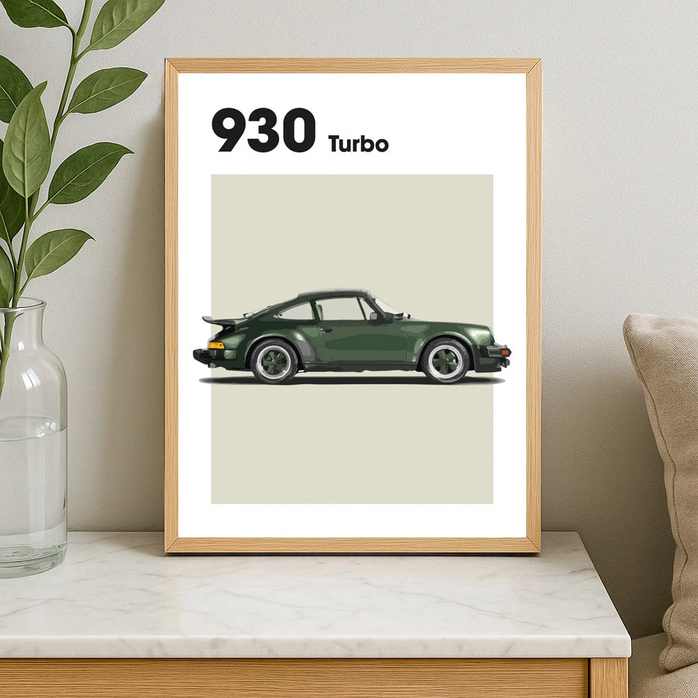 Porsche 930 Turbo Car Poster