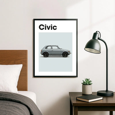 Honda Civic First Generation Car Poster