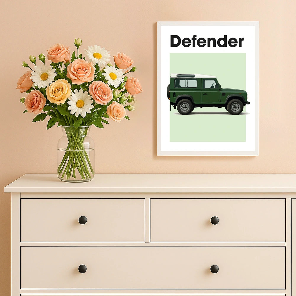 Land Rover Defender Classic Car Poster
