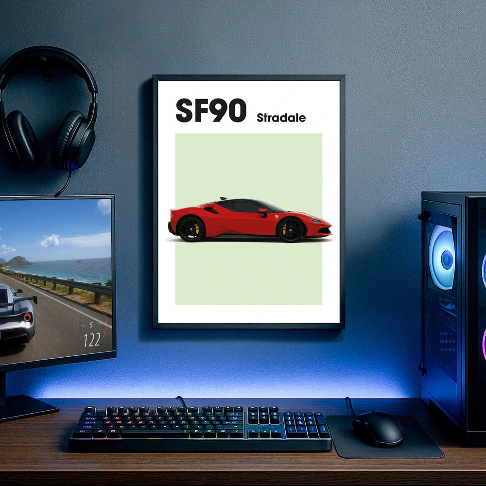 Ferrari SF90 Auto Poster