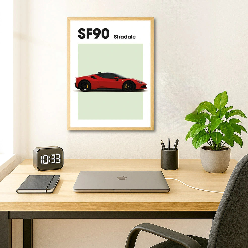 Ferrari SF90 Auto Poster