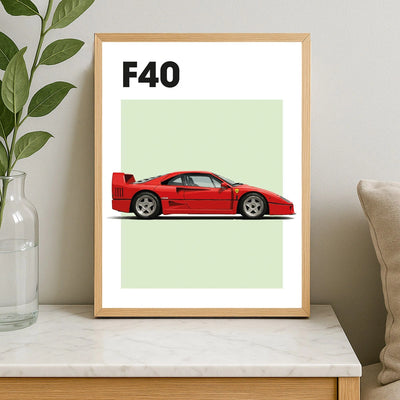Ferrari F40 Car Poster