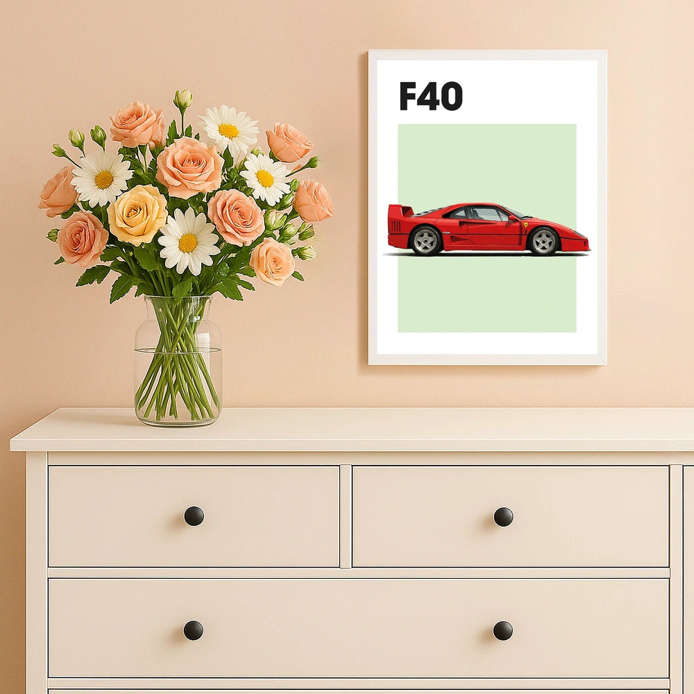 Ferrari F40 Car Poster