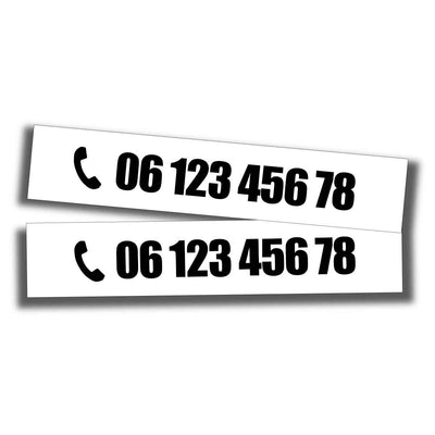 Custom Telefoonnummer Auto tag sticker 2x