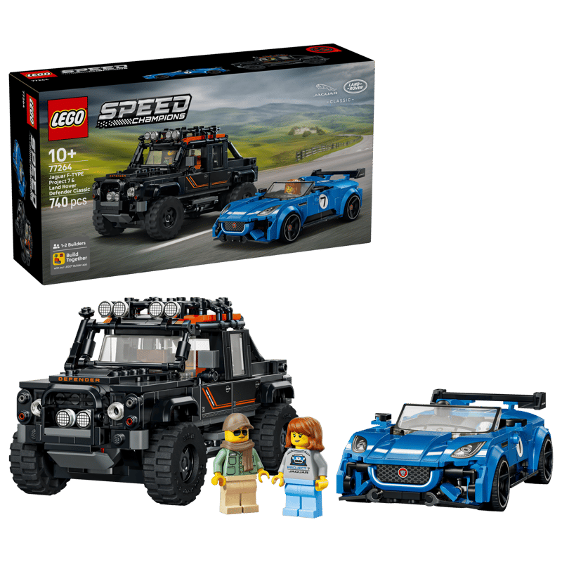 Vanaf 1 aug 2026: De nieuwe LEGO Speed Champions Jaguar & Land Rover