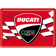 Metallpostkarte Ducati Corse | Nostalgic-Art