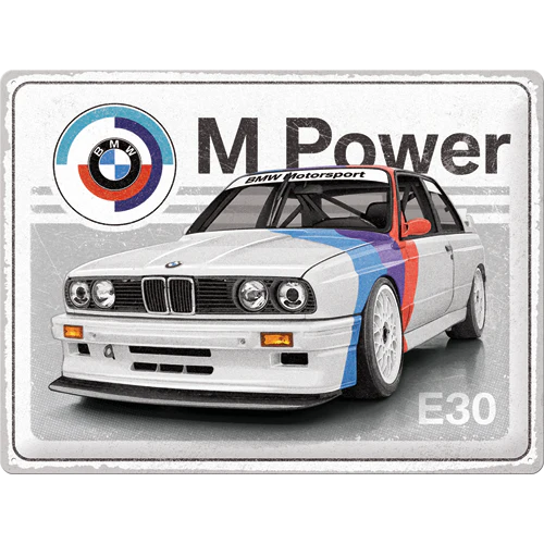 Metalen wandbord BMW M Power E30 30x40cm | Nostalgic-Art