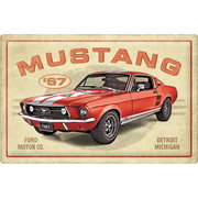 Blechschild Ford Mustang GT 1967 Rot 40x60 | Nostalgic-Art