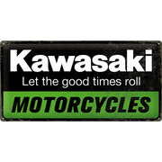 Metalen wandbord Kawasaki Motorcycles 25x50 | Nostalgic-Art