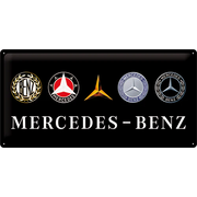Metallschild Mercedes-Benz Logos 25x50 | Nostalgic-Art