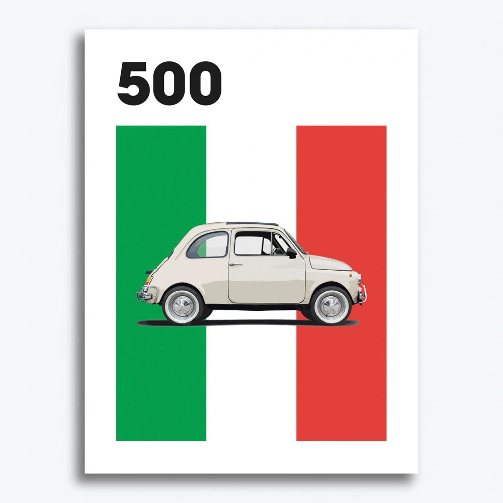 Fiat 500 Car Poster