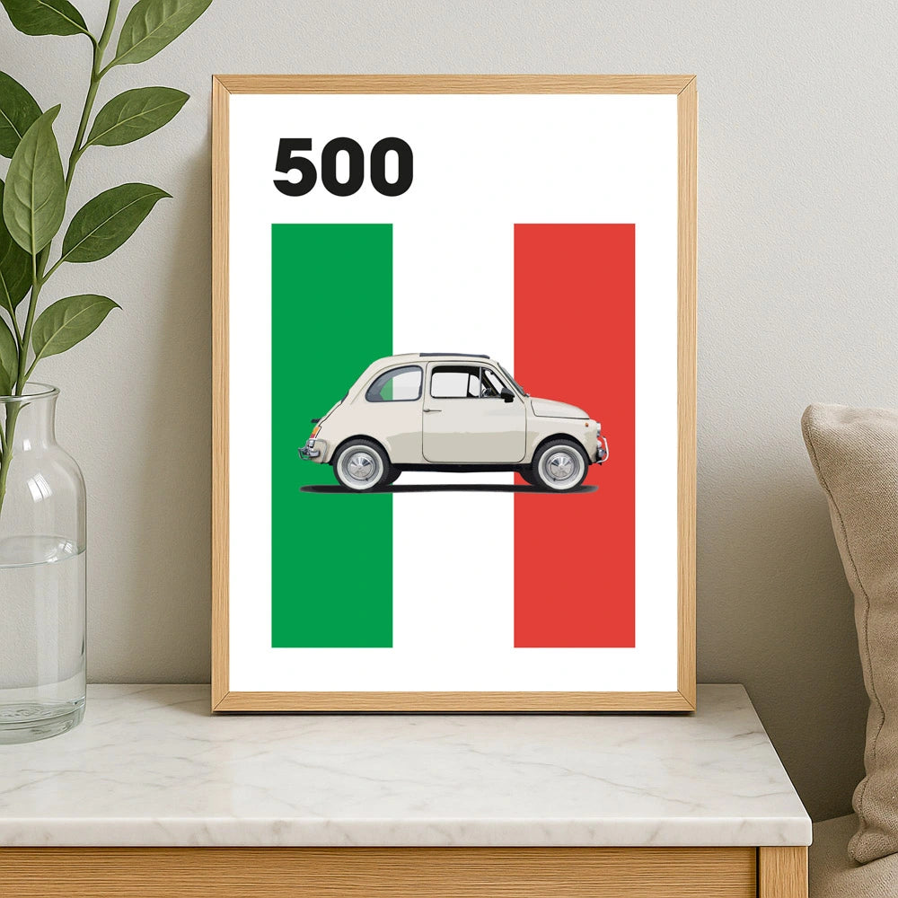 Fiat 500 Car Poster