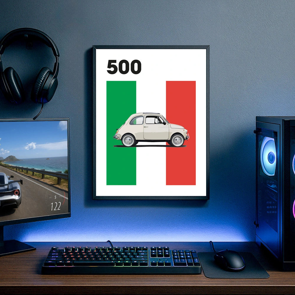 Fiat 500 Car Poster