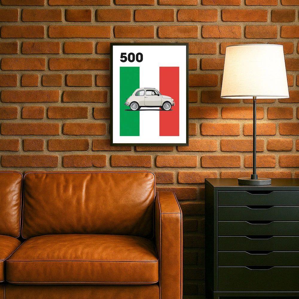Fiat 500 Car Poster