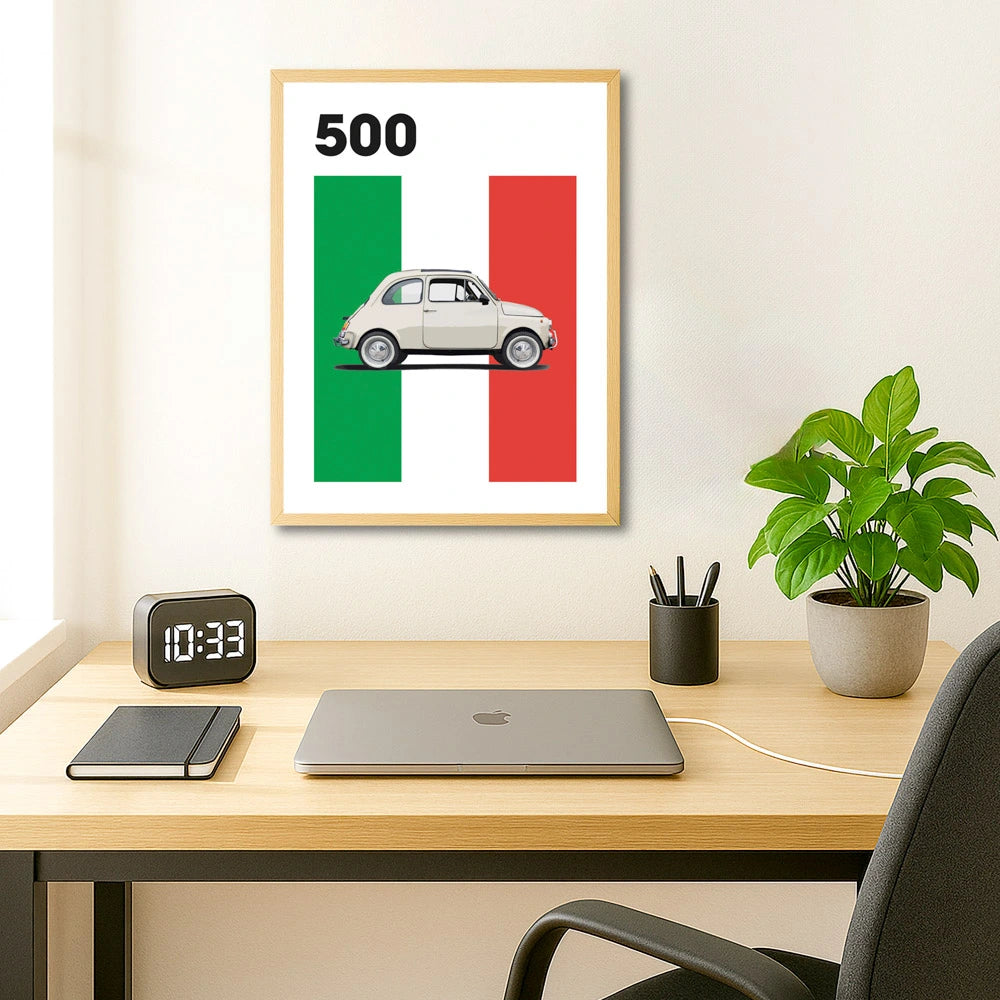 Fiat 500 Car Poster