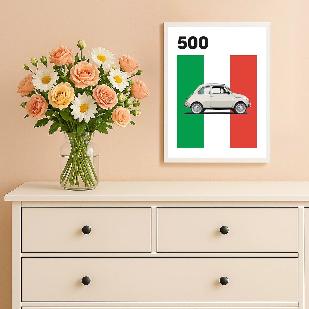 Fiat 500 Car Poster