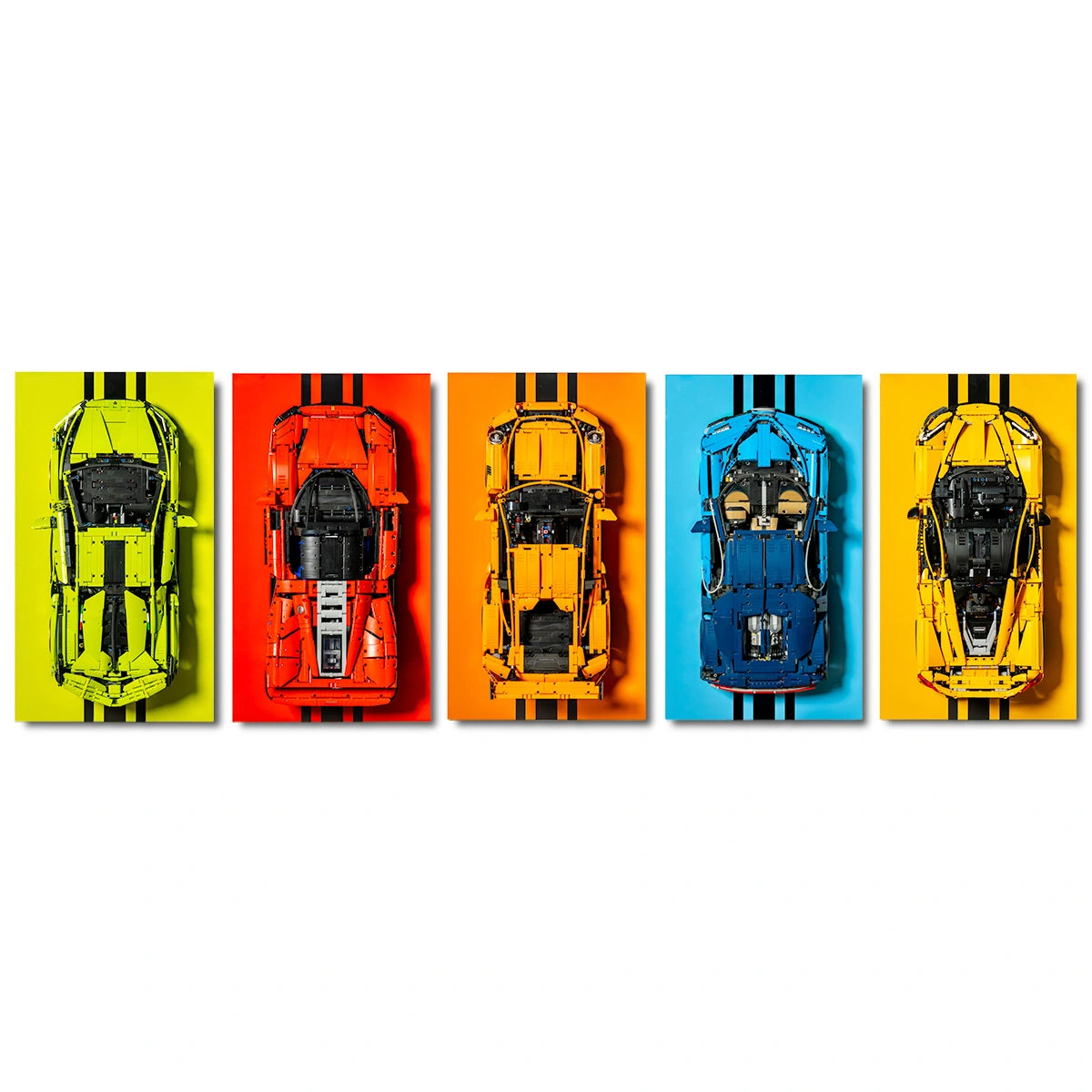 Display Frame Set (5x) voor LEGO 1:8 Technic | McLaren, Ferrari, Lamborghini, Porsche, Bugatti