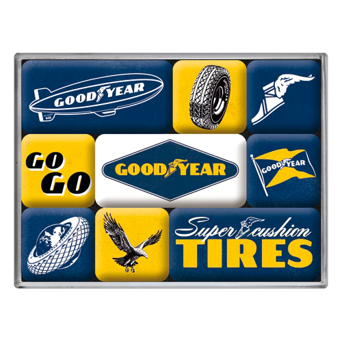 Magneetset Goodyear Super Fashion Tires | Nostalgic-Art