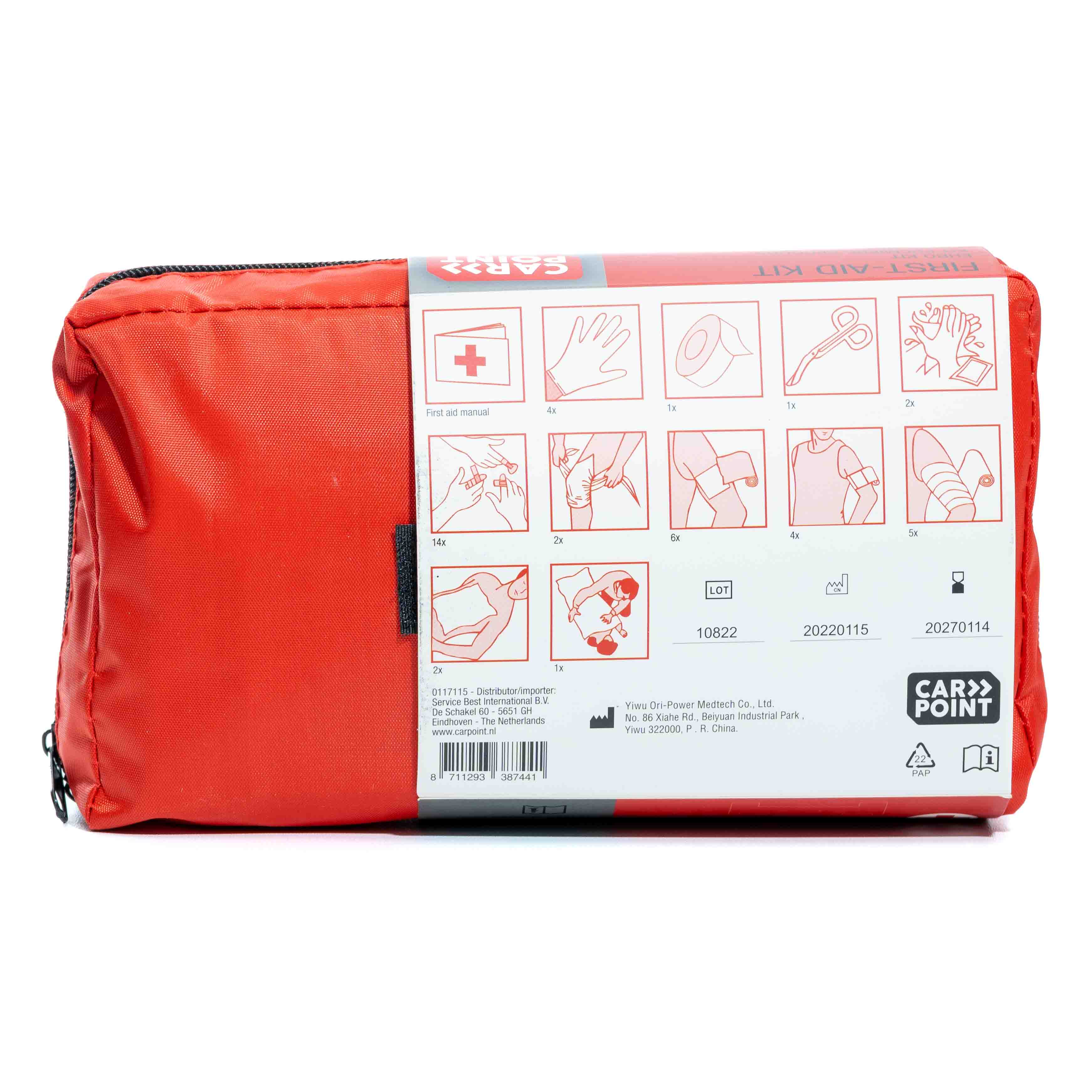 Achterkant EHBO kit