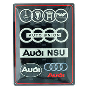 Metalen wandbord Audi Logo Evolution 30x40cm | Nostalgic-Art