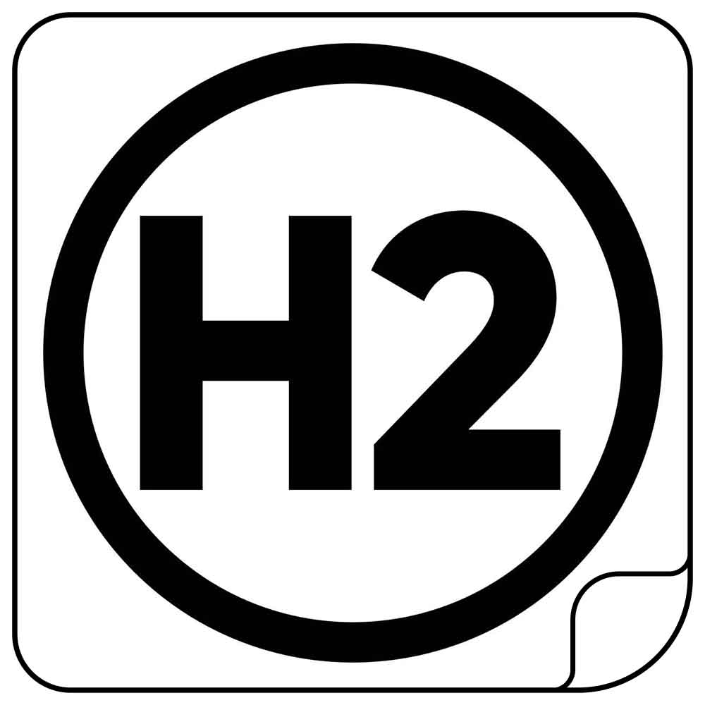 Waterstof H2 Sticker Auto 10 cm