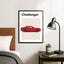 Dodge Challenger Auto rood Poster
