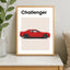 Dodge Challenger Auto rood Poster