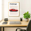 Dodge Challenger Auto rood Poster