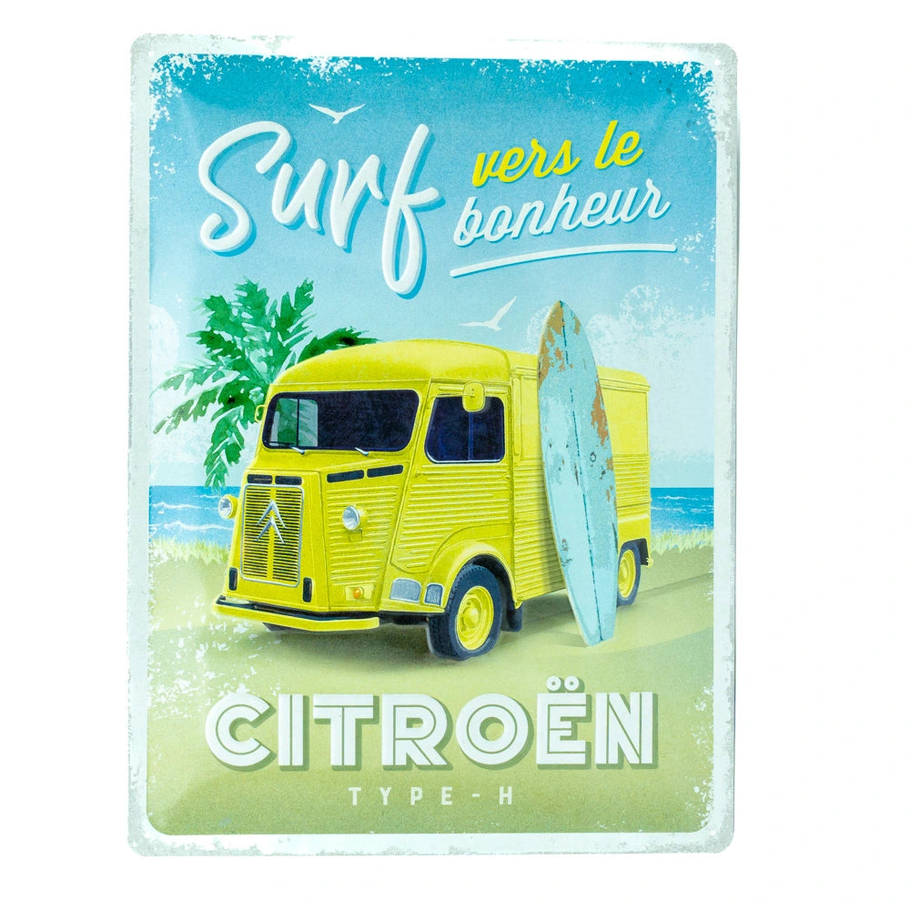 Metalen wandbord Citroën Type H surf vers le bonheur | Nostalgic-Art