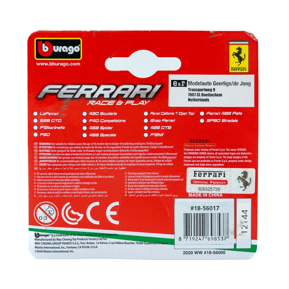Bburago Ferrari 488 Pista 2019 Schaalmodel 1:64