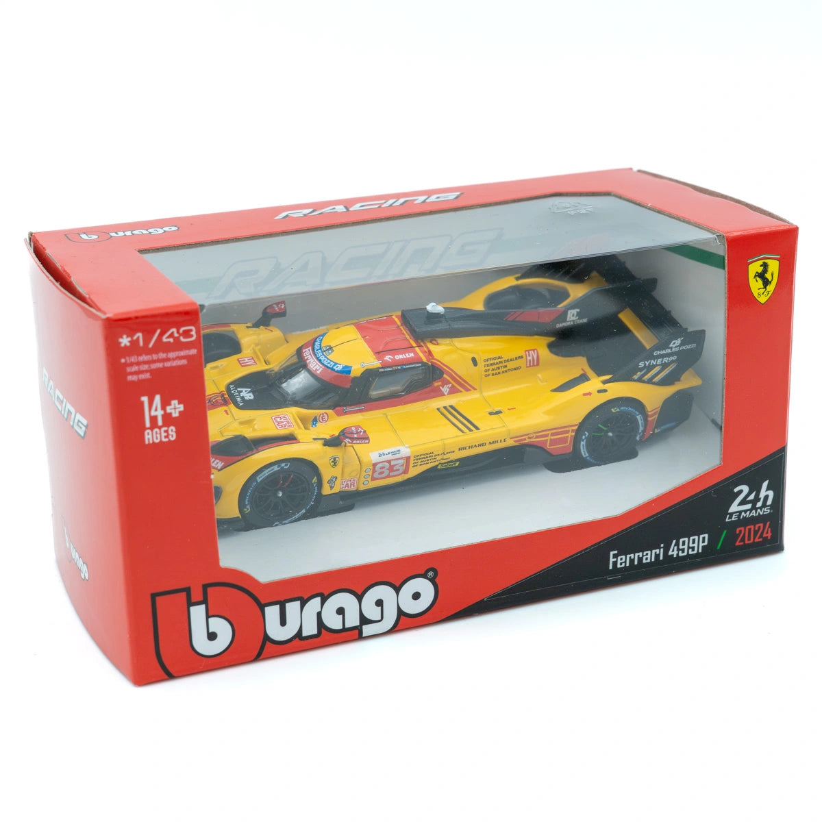 Bburago 1:43 Ferrari 499P 24th Le Mans Diecast Model Car Acrylic Cover Base Bburago 1:43 Ferrari 499P 24th Le Mans Diecast Model Car Acrylic Cover Base