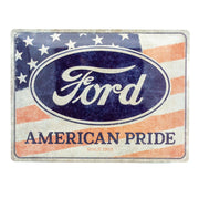 Blechschild Ford Logo American Pride US Flag 30x40cm | Nostalgic-Art