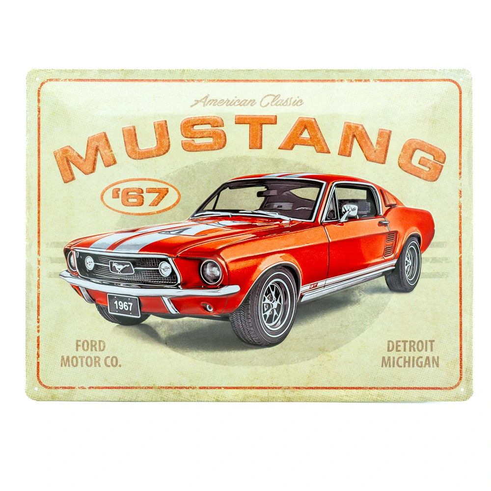 Metalen wandbord Ford Mustang GT 1967 30x40cm | Nostalgic-Art
