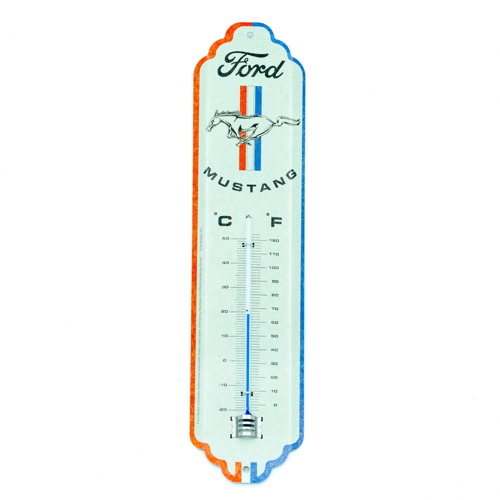 Thermometer Ford Mustang horse & stripes | Nostalgic-Art