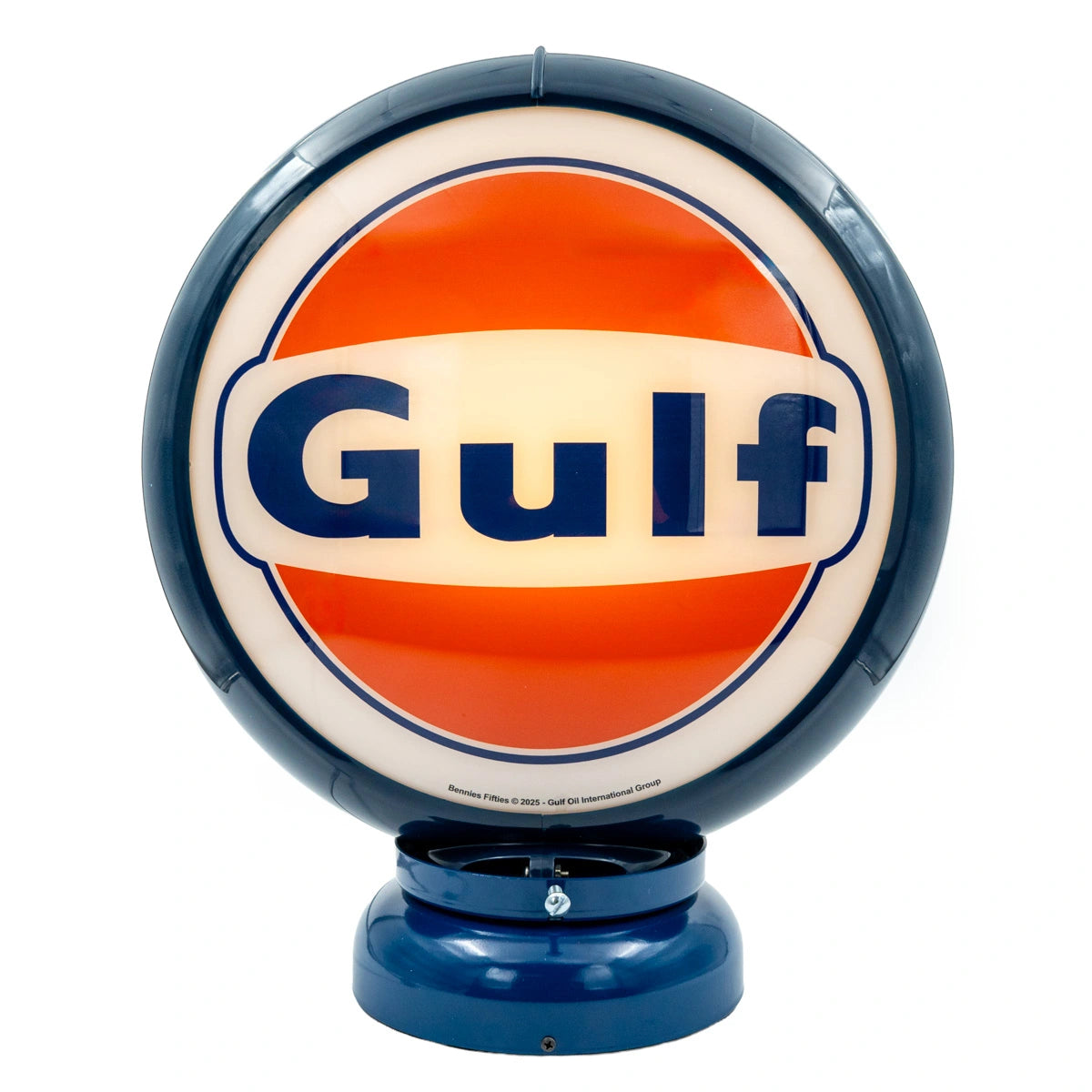 Gulf logo benzinepomp globe - Blauw