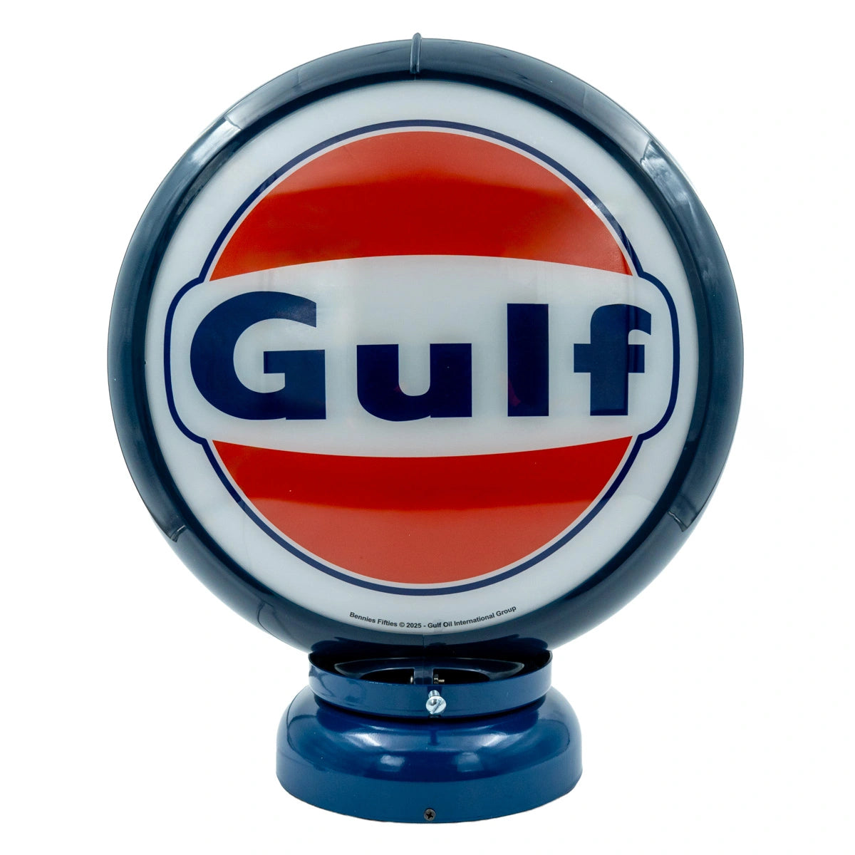Gulf logo benzinepomp globe - Blauw