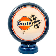 Gulf logo + race vlag benzinepomp globe - Blauw
