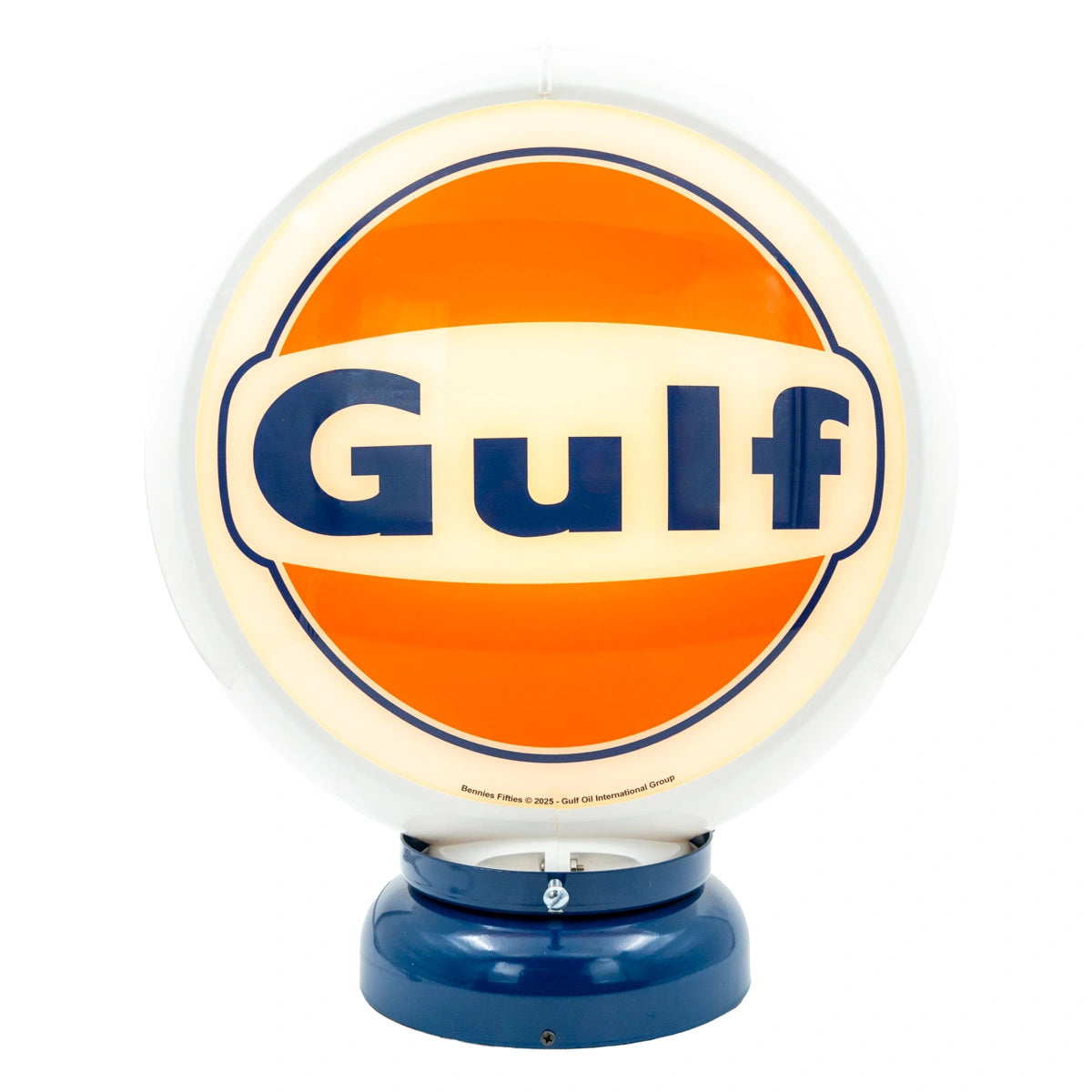 Gulf logo benzinepomp globe - Wit/blauw