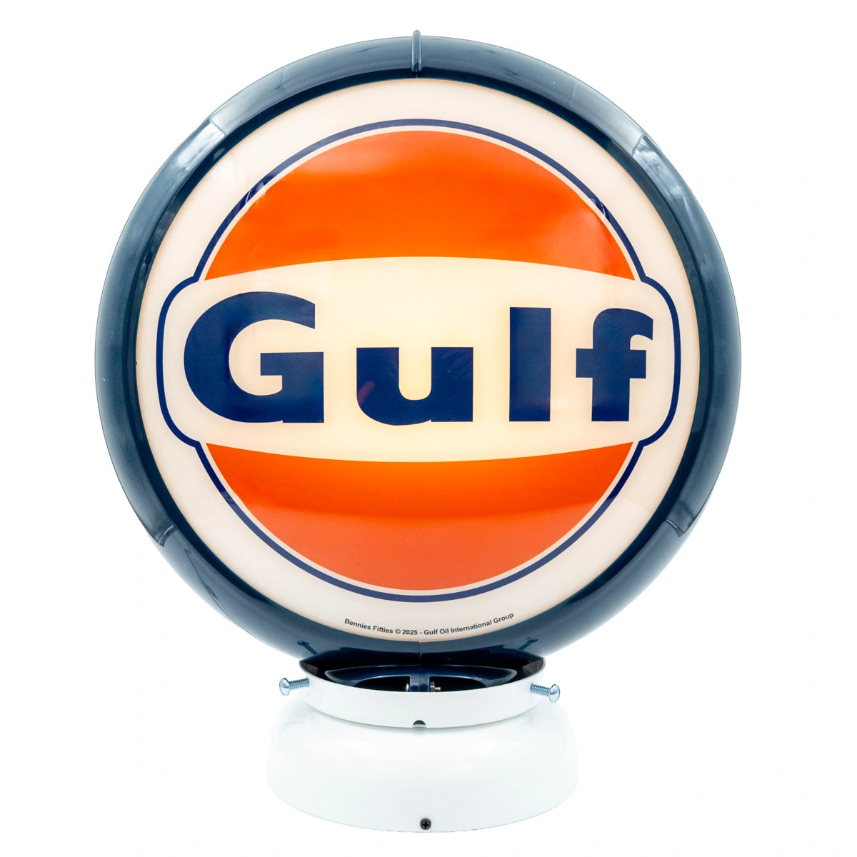 Gulf logo benzinepomp globe - Blauw/wit