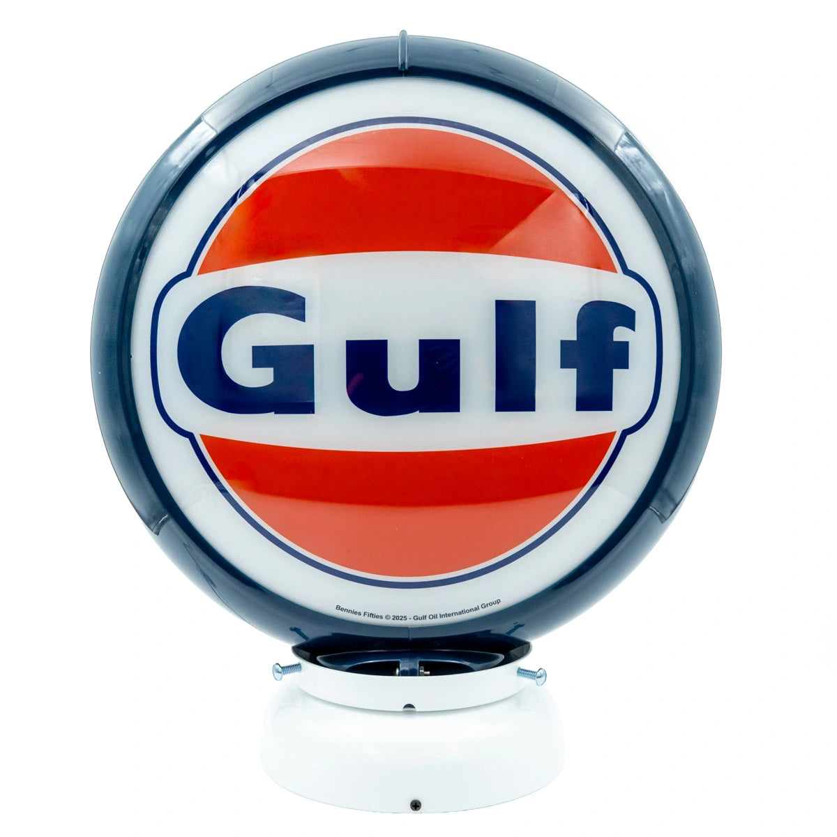 Gulf logo benzinepomp globe - Blauw/wit