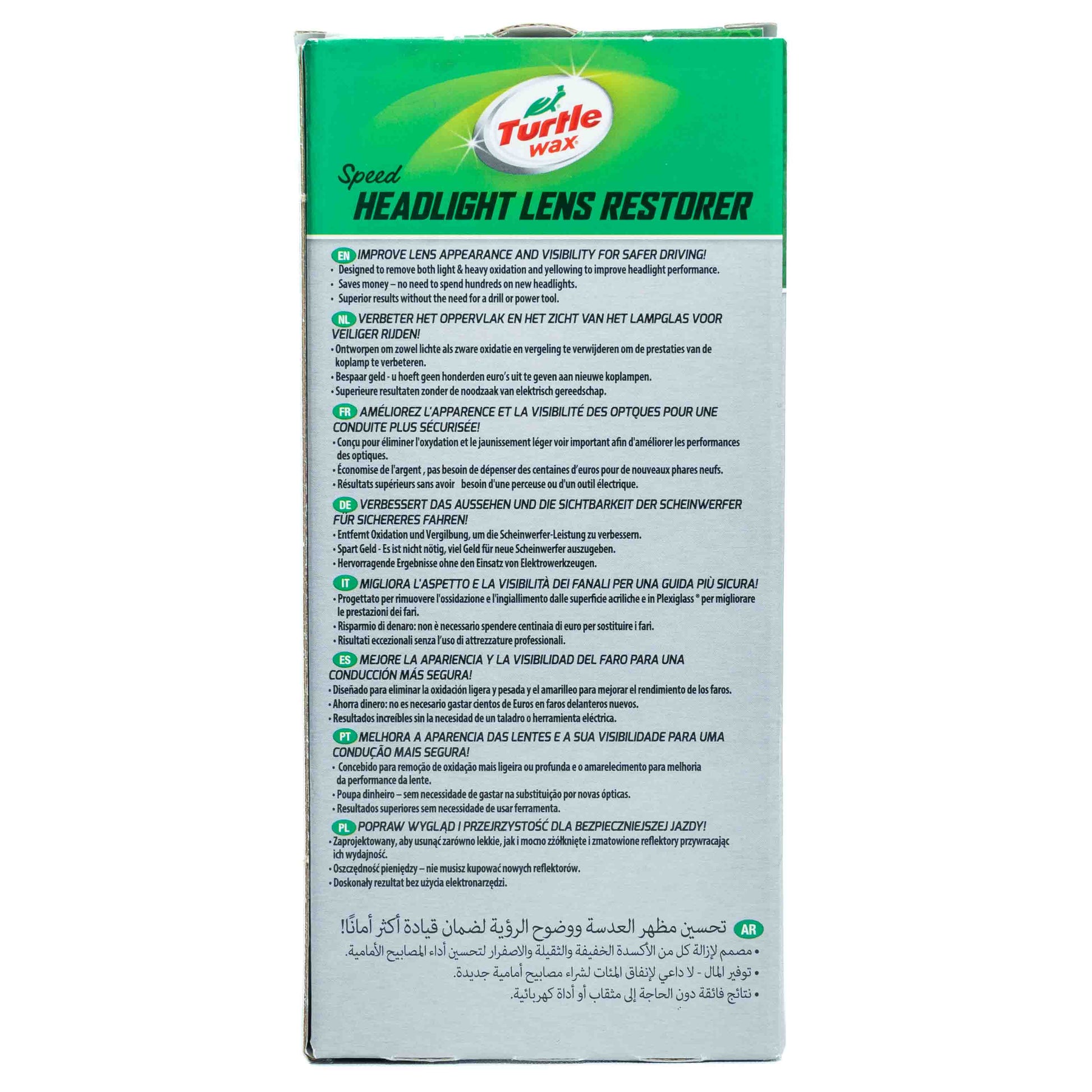 Headlight Lens Restorer Achterkant TurtleWax Boldons