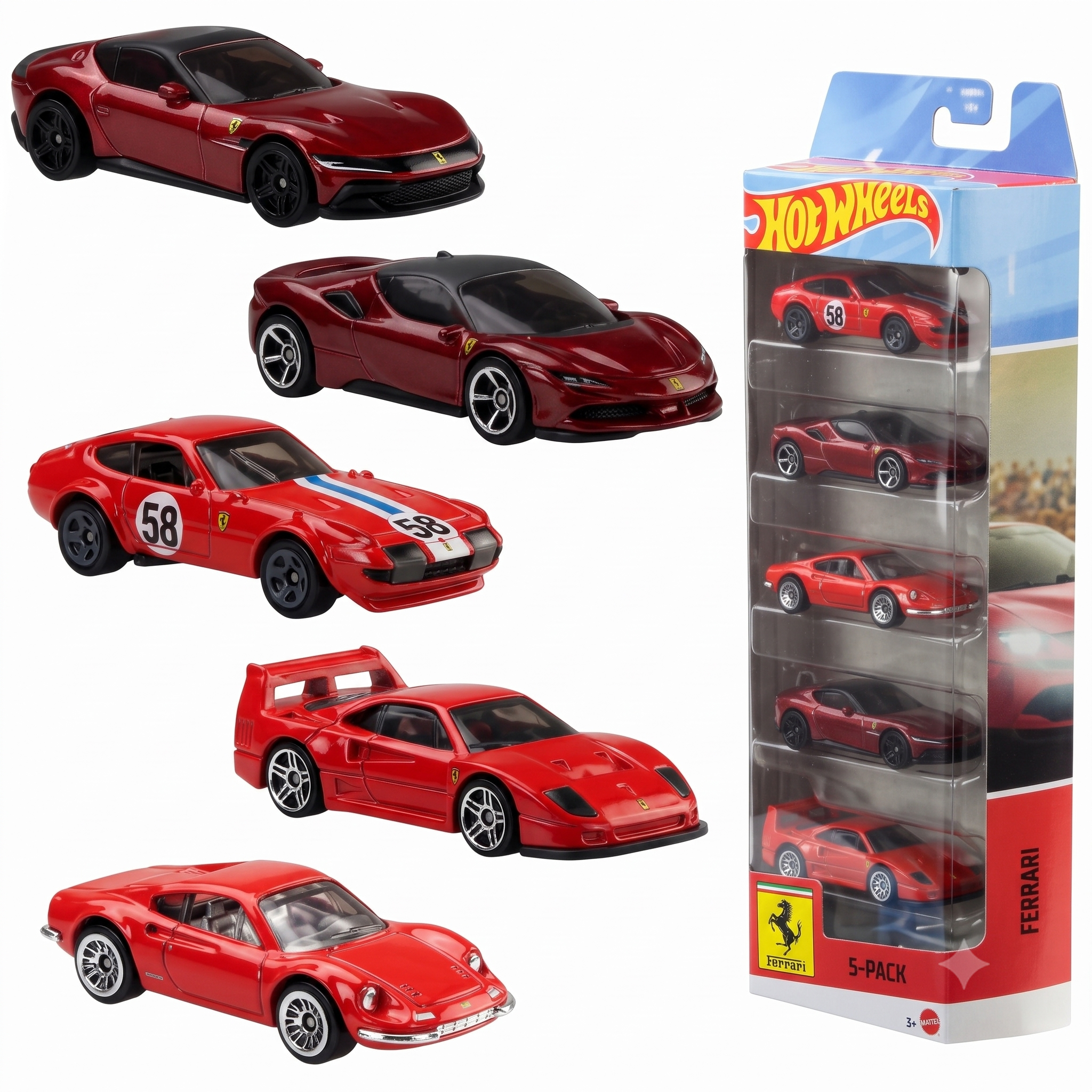 Hot Wheels Ferrari | 5-pack