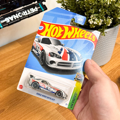 Hot Wheels Dodge Viper SRT10 ACR - Grijs met Blauw en Rode Strepen - Amerikaanse Verpakking