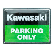 Metall-Wandschild Kawasaki parking only grün | Nostalgic-Art