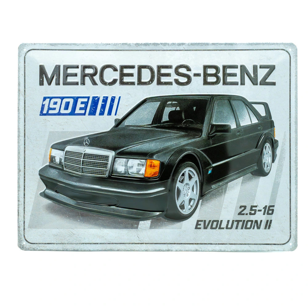 Metalen wandbord Mercedes-Benz 190 E 2.5-16 Evolution II 30x40cm | Nostalgic-Art