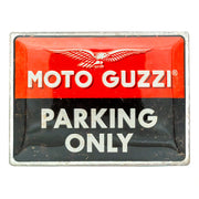 Metallwandschild Moto Guzzi Parking Only 30x40cm | Nostalgic-Art